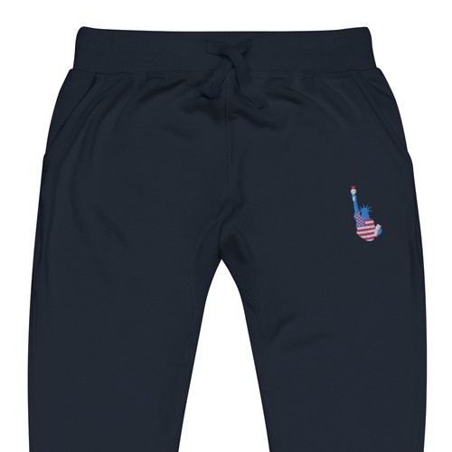 Unisex fleece sweatpants Embroidered Statue of Liberty - Picture 8 of 15