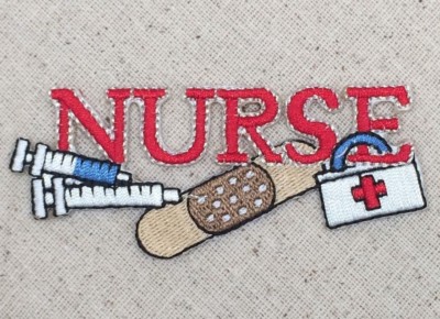Red Nurse - Needle/Bandaid/First Aid/Nursing Iron on Applique/Embroidered Patch