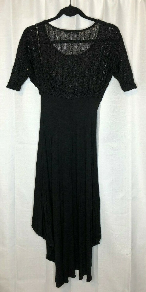 short in the front long in the back dresses black Short front long back shoulder pad dress