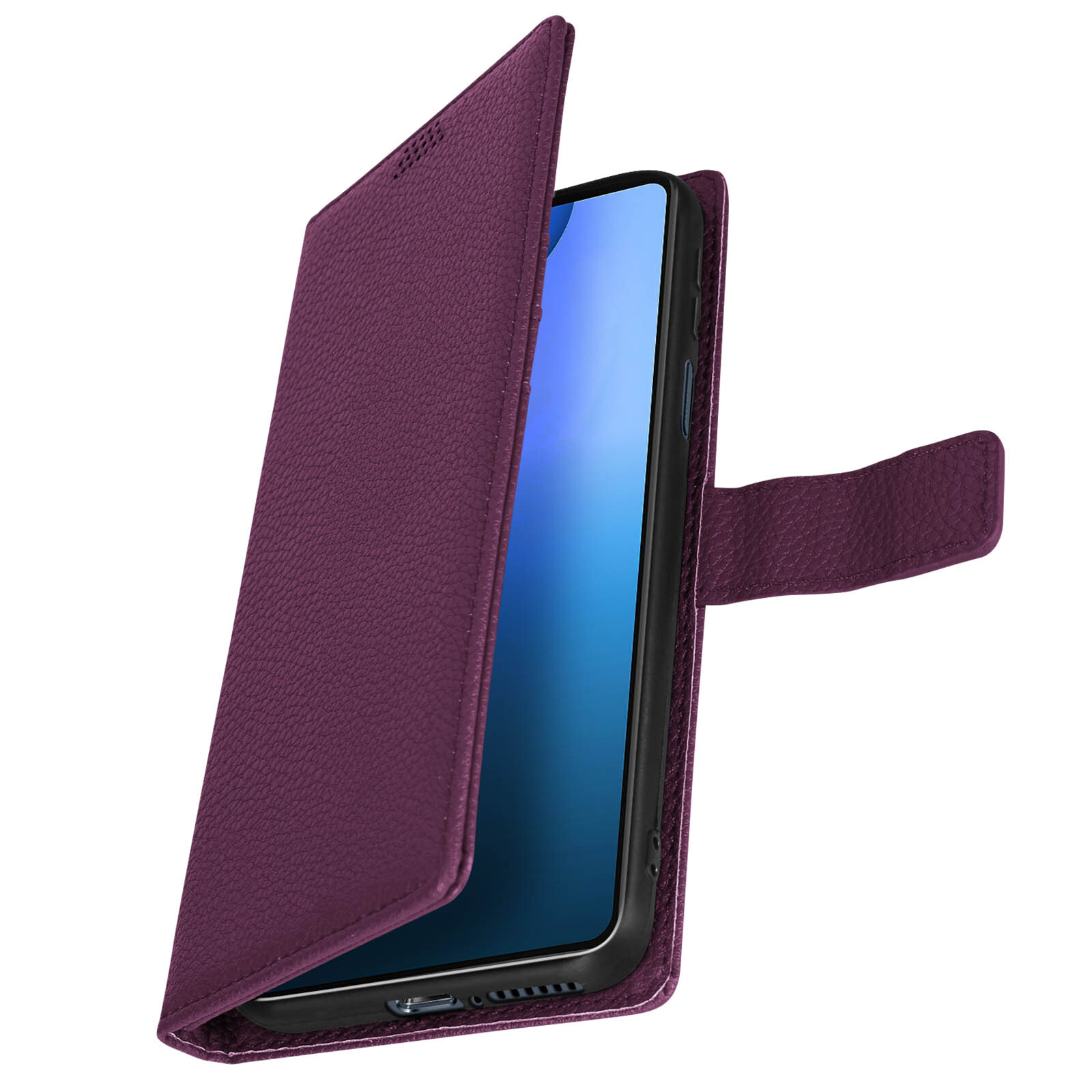 Folio Case for Motorola Edge 30 Pro Wallet Cover Video Holder purple