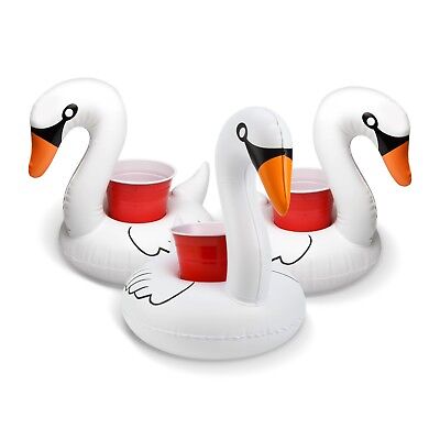 3 X GoFloats Floating White Swan Drink Floats Float Your Drinks in Style for sale online