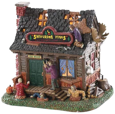 Lemax 85309 CREEPY CABIN Spooky Town Lighted Building Halloween Decor I