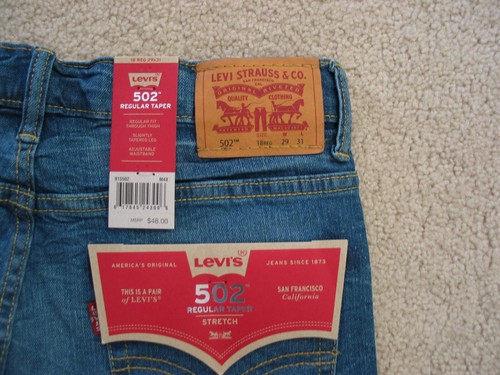 NWT Levi's 502 boys youth 18 Reg W29 L31 Taper Adjustable waist jeans 29x31 - Picture 11 of 11