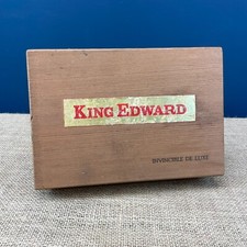 VINTAGE KING EDWARD U.S.A WOODEN EMPTY CIGAR STORAGE TRINKET BOX