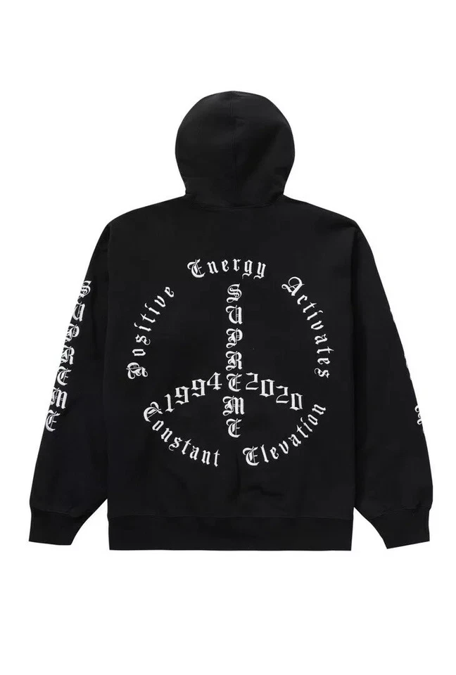 supreme peace hooded sweatshirt black