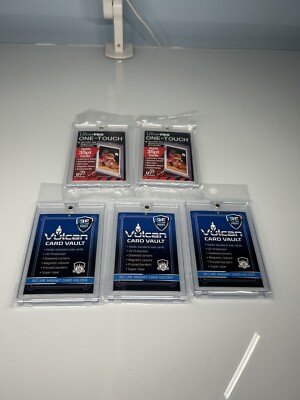 5 Lot Ultra Pro One Touch/Vulcan Magnetic Card Cases Standard 75 PT UV Protected