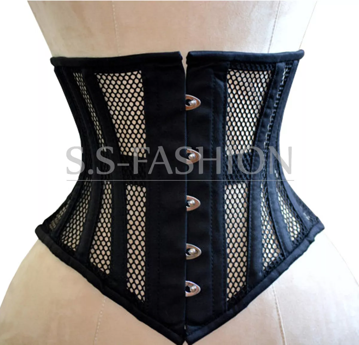 Mesh Corset Steel Boned Corset Womens Underbust Corset Waist Trainer Corset