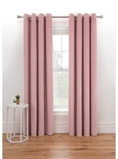 George Home Pink Matte Velvet Eyelet Curtains 168cm X 228cm