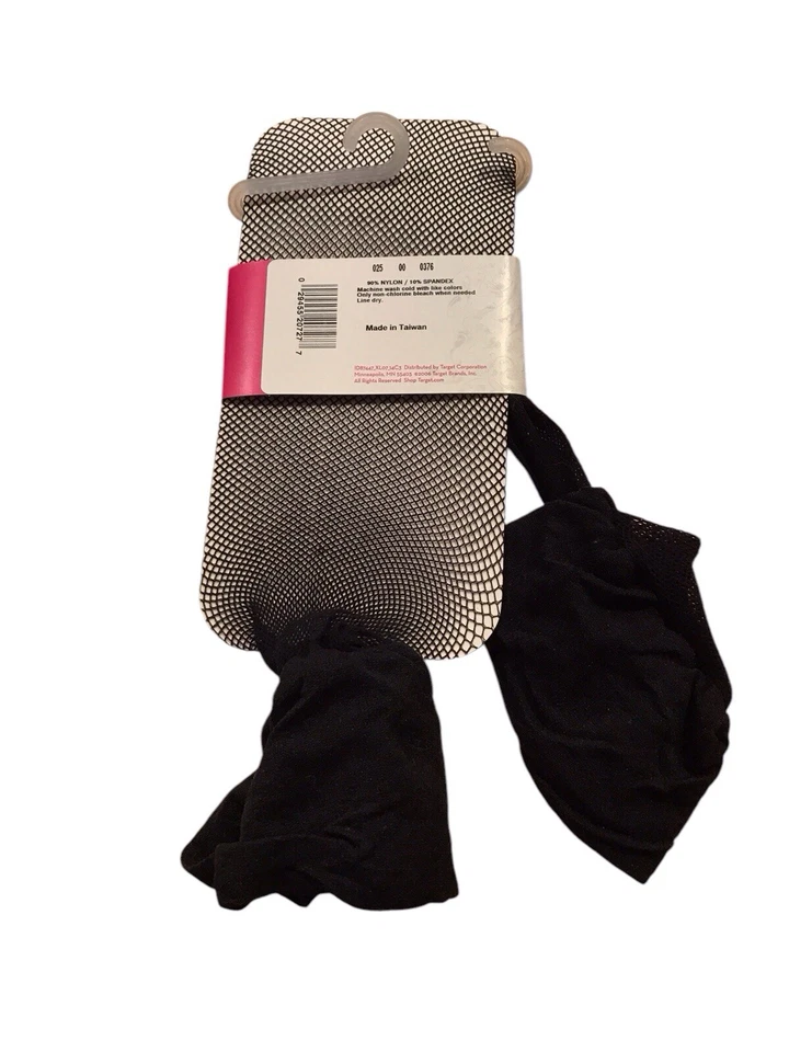 Medias de red hasta la rodilla para mujer talla única negras florales de nylon Xhilaration Foto 4 de 4