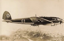 Vintage Aircraft Postcard, Heinkel Flugzeugwerke Heinkel He 111, WWII RPPC (RM2)