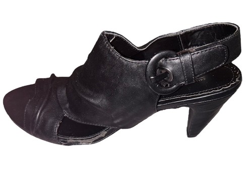 CALL IT SPRING Guinee Slingback PeepToe Black Leather Heel Shoe Women 9 NWB Flaw - Picture 11 of 22