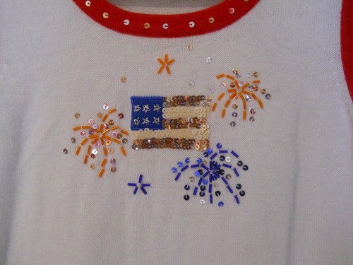 Vintage Jack B. Quick Fourth Of July Firework Themed Sleeveless Sweater Small - Picture 2 of 3