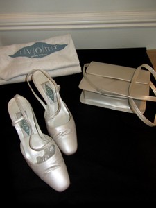 ivory shoes and matching bag