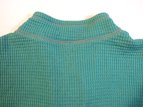 Paradise Collection 1/4 Zip Men’s Size XL Long Sleeve Thermal Waffle Teal & Grey - Picture 11 of 13
