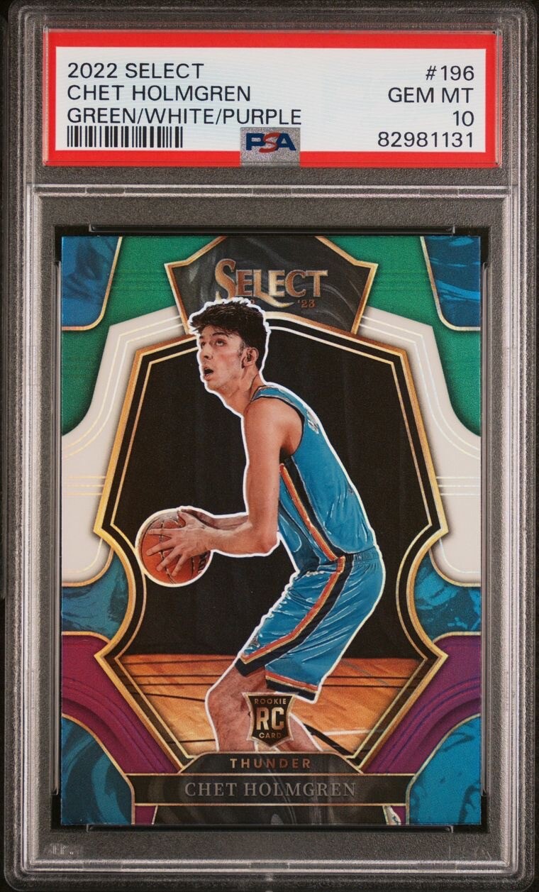 2022 Select Chet Holmgren Green White Purple Prizm Rookie #196 PSA 10 Gem Mint