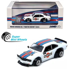 INNO64 1:64 Mazda RX-3 Savanna Martini Racing Livery White