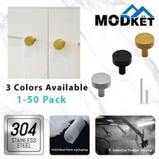 Modern Solid Stainless Steel Round Kitchen Cabinet Door Handle Drawer Pull Knobs