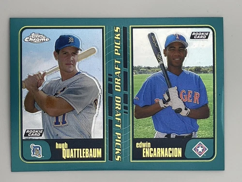 Hugh Quattlebaum Edwin Encarnacion 2001 Topps Chrome #616 RC Tigers Rangers