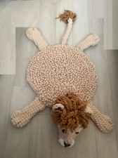 Handmade Crochet Lion Kid Play Rug Carpet Mat Nursery Room Decoration Toy