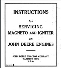 John Deere E hit & miss engine Magneto Book Manual gloss covers comb bound