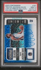 2023 Panini Contenders Trayce Jackson-Davis Var-Au-Prm Ed-Blu Fotl PSA 9