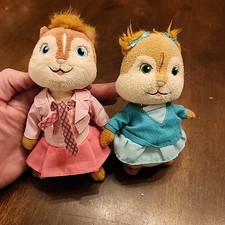 Ty Beanie Baby Eleanor & Brittany Chipette Alvin and the Chipmunks 6" Plush Lot