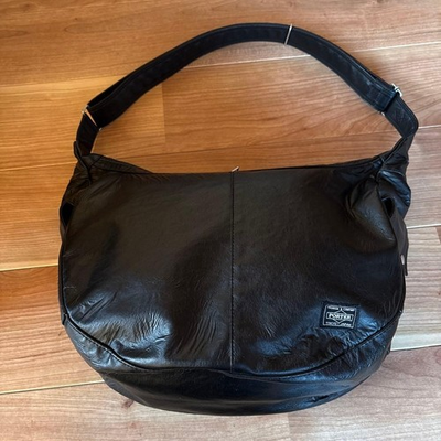#ad PORTER Freestyle Shoulder Bag Body Bag Black Crescent Moon Yoshida Kaban $169.99