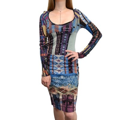 Save the Queen Silk Wool Designer Mesh Dress Size S Made in Italy