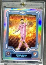 Lionel Messi FLAME REFRACTOR CHROME INTER MIAMI CARD