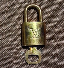 Louis Vuitton Paris Made in France Gold Tone Metal Padlock Key 314