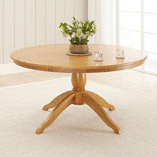 Dining Table Cheshire Oak 1.5m Round Pedestal 6 to 8 Seater Kitchen Furniture