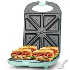 Baker’s Friend Breakfast Sandwich Maker, 4 Slices of Panini Grill Press Sandw...