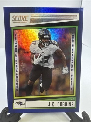 2022 Panini Score #185 J.K. Dobbins Artist's Proof 02/35 Ravens
