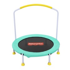 Fisher-Price WonderJump 3ft Indoor Mini Trampoline for Toddlers Kids, Green