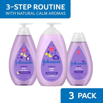 Johnson s Baby Bedtime Routine Set: Bath, Shampoo, & Baby Lotion, 3 Items