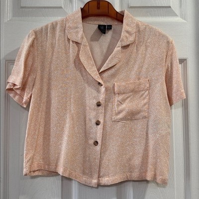 VOLCOM BIG GIRLS STATIC BLOOM SHIRT. HAZEY PINK