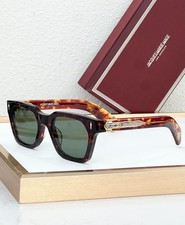 JACQUES MARIE MAGE Sterett Sunglasses Dark Havana Green Lens Turquoise Inlay