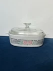 Vintage CorningWare A-2-B 2L Silk & Roses Pattern Casserole Dish & PYREX Lid