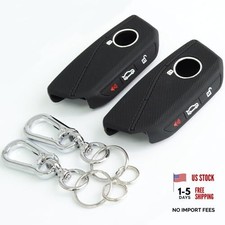2Pcs Key Fob Cover Compatible with BMW 2025 2026 X3 X5 X7 X1 iX Black and Black