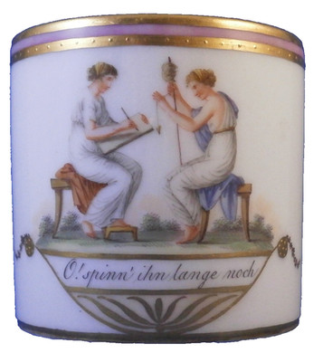 Antique 18thC KPM Berlin Porcelain Scenic Coffee Cup Germany German Scene