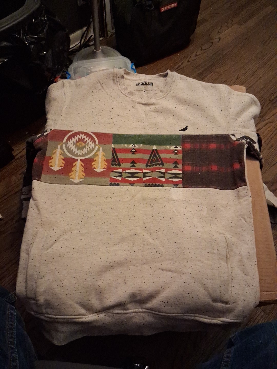 Staple Patchwork Crew Neck Sweatshirt - image 1