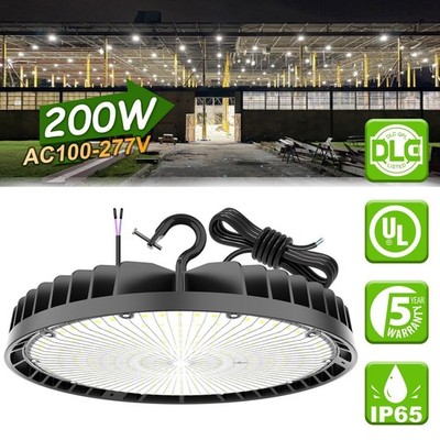 200W 100-277V UFO High Bay LED Shop Light Commercial Warehouse Lighting Fixture