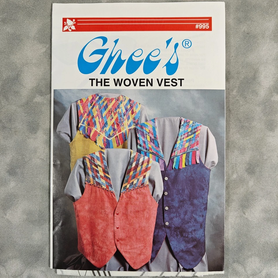 Ghee’s #995 The Woven Vest Sewing Pattern S-XL Short/Tunic 1995 Multi-Size - Image 2 of 3
