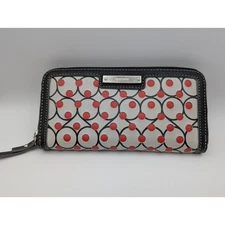 Nine West Red Grey Beige Organizer/Checkbook Zuri SLG Wallet