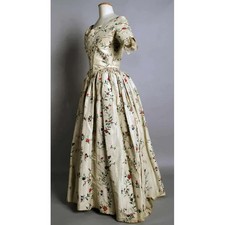 1840s Rococo Floral Princess Evening Dress Victorian Southern Belle Wedding Ball
