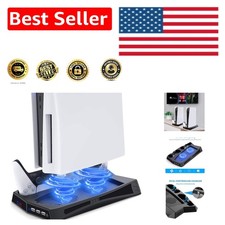 Elegant Vertical Stand Cooling Fan for PS5 with Dual Charging Station
