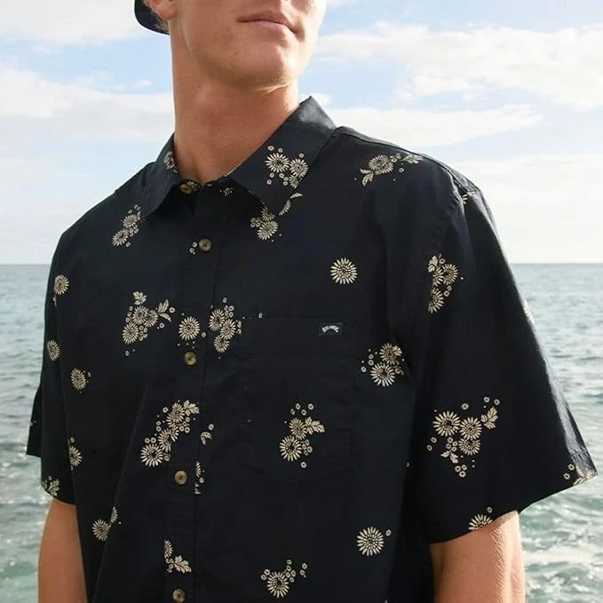 Camisa con botones BILLABONG para hombre S/S DOMINGOS MINI - MEDIO - MEDIANO - NUEVA CON ETIQUETAS - ÚLTIMA Foto 3 de 3