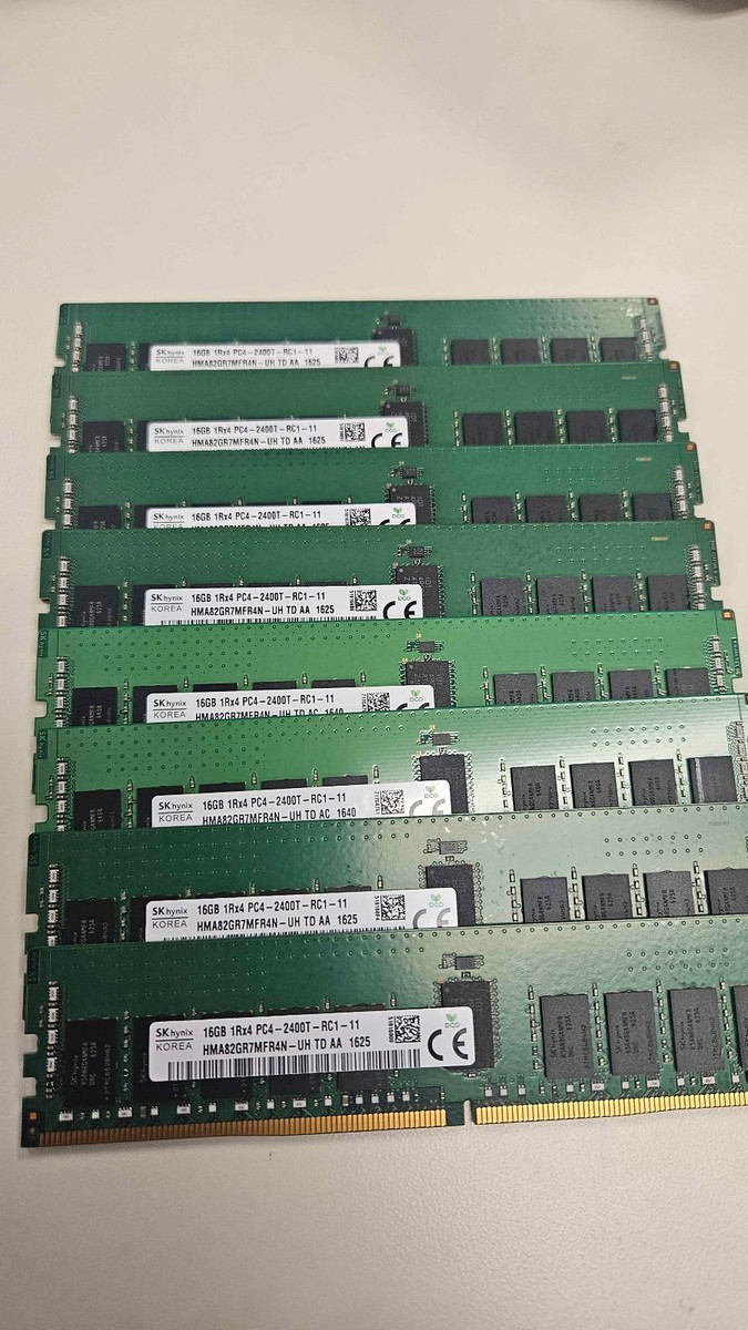 LOT of 8 16GB (128GB) SKHynix DDR4 2400Mhz ECC Server RAM | eBay