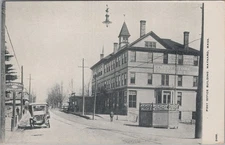 Post Office Old Car Street Trolley Tracks Maynard Massachusetts c1900s Postcard