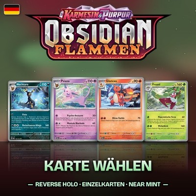 Pokemon Karten Obsidian Flammen OBF Reverse Holo Einzelkarten Auswahl Deutsch NM